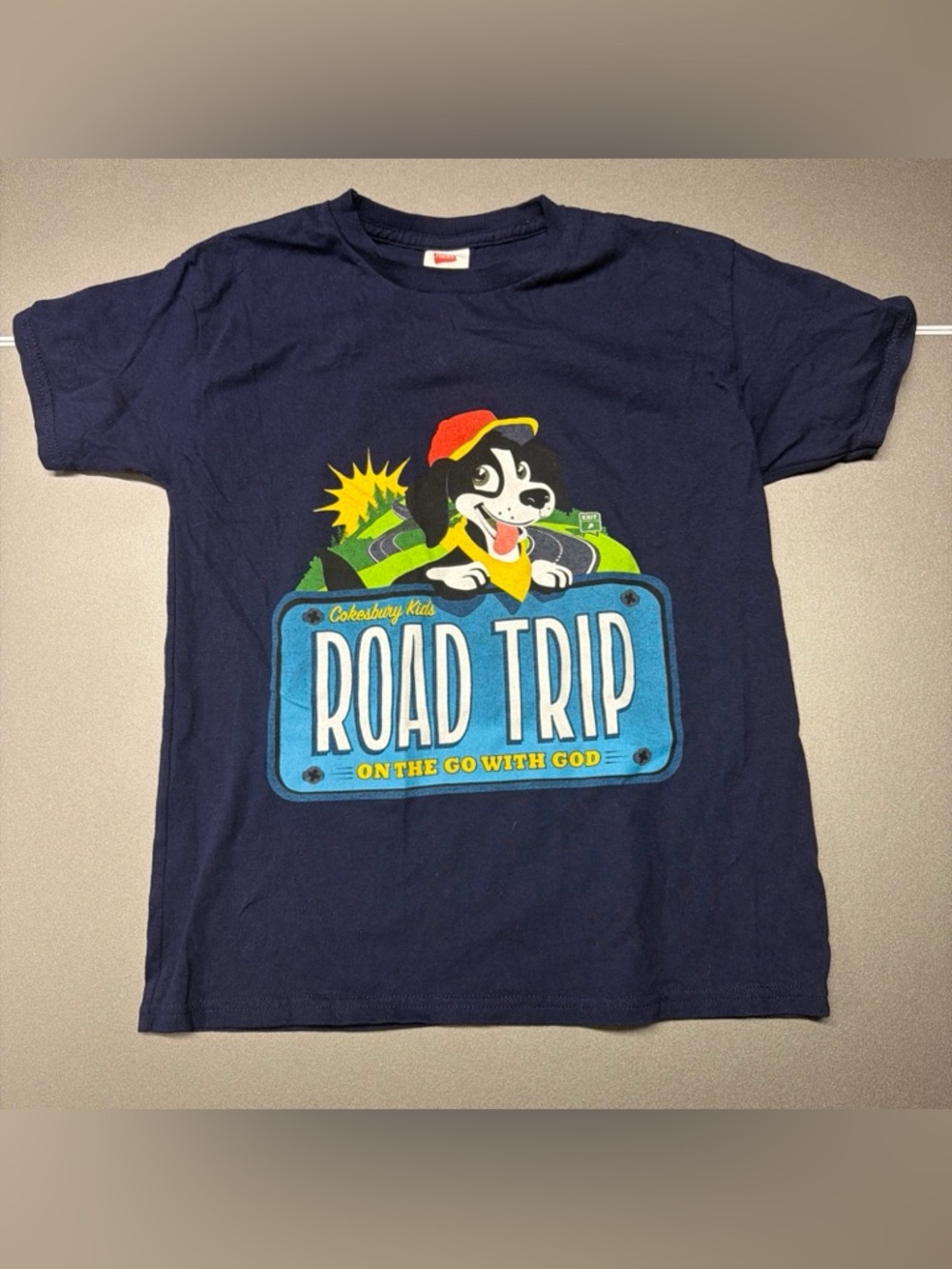 Hanes‎ Cokesbury Youth Medium Road Trip VBS shirt  "On the Go with God"